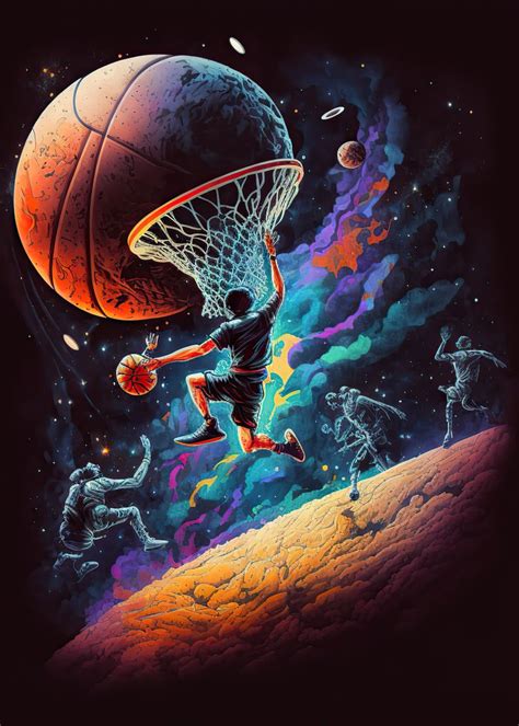 'Basketball Sport Colorful' Poster, picture, metal print, paint by ...