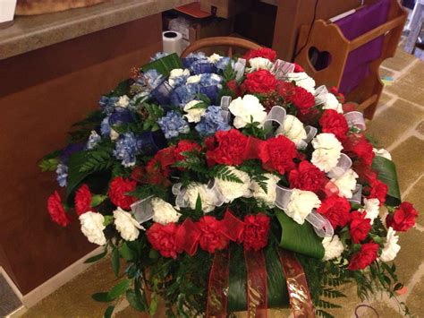 Patriotic Casket Spray | Funeral flower arrangements, Casket flowers, Funeral flowers