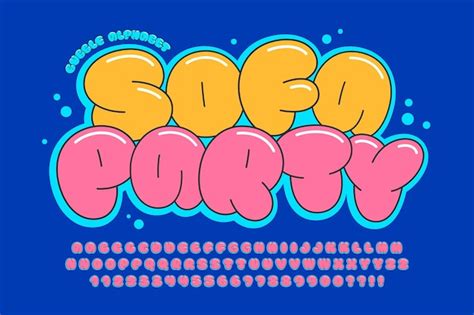 Premium Vector | Trendy Bubble comical alphabet design colorful typeface