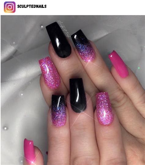 30+ Pink and Black Nail Designs for 2024 - Nerd About Town