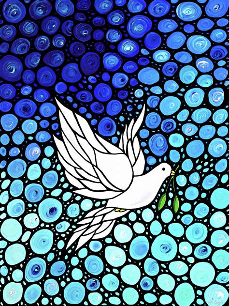 Peaceful Journey - White Dove Peace Art Painting by Sharon Cummings - Pixels