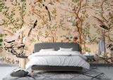 Chinoiserie Birds and Tree Branches Wallpaper Mural Design | Printed In ...