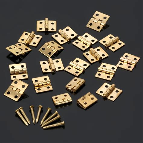 20Pcs Brass Plated Mini Hinge Small Decorative Jewelry Wooden Box ...