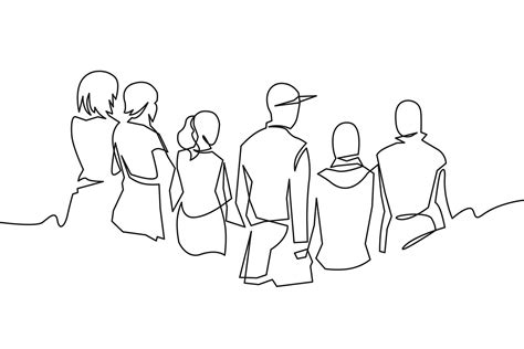 Group of people continuous one line | Friends sketch, Drawing people, Line art drawings