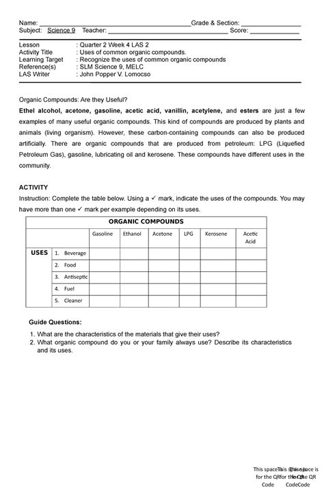 Science 9 Q2 Week4 LAS2 - Name ...