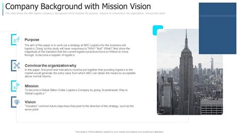 Company Background With Mission Vision Designs PDF