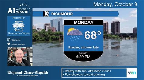 Chilly start with some showers toward evening: Monday morning Richmond ...