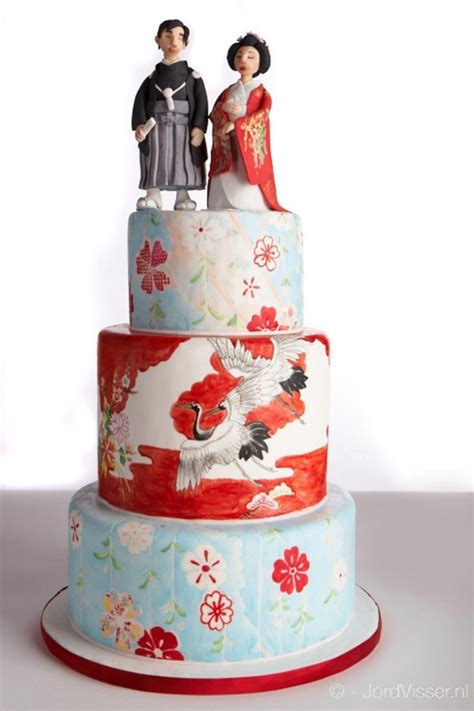 Painted Japanese Wedding Cake - CakeCentral.com