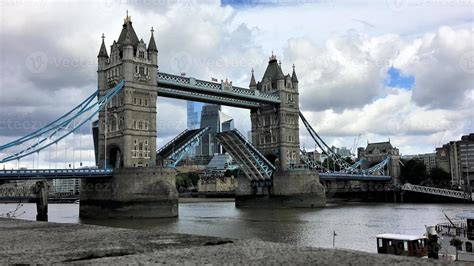 A view of Tower Bridge in London with drawbridge opening 8730261 Stock ...