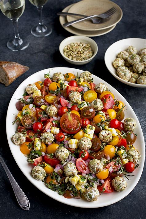 Heirloom Cherry Tomato Salad with Toasted Seeded Chèvre ⋆