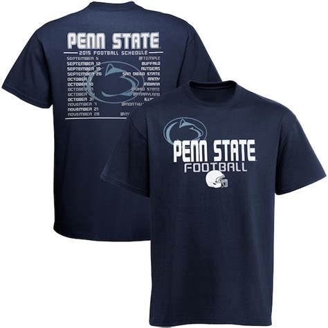 Men's Navy Blue Penn State Nittany Lions 2015 Football Schedule T-Shirt