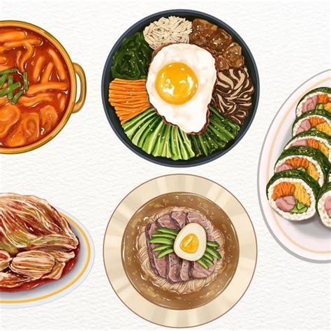 Korean Food Illustration | Food, K food, Korean food