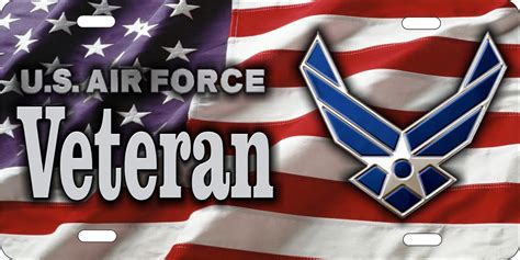 personalized novelty license plate US air force VETERAN flag background ...