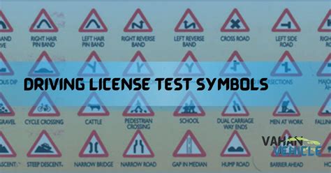 Driving License Test Symbols - RTO Road Traffic Signs For Driver's