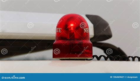 Flashing Red Emergency Light that is Isolated on White. Stock Image ...