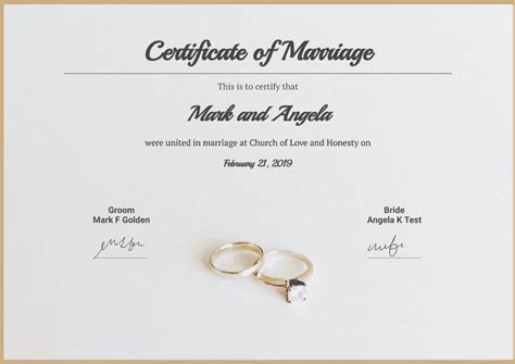 Free Marriage Certificate Template - PDF Templates | Jotform