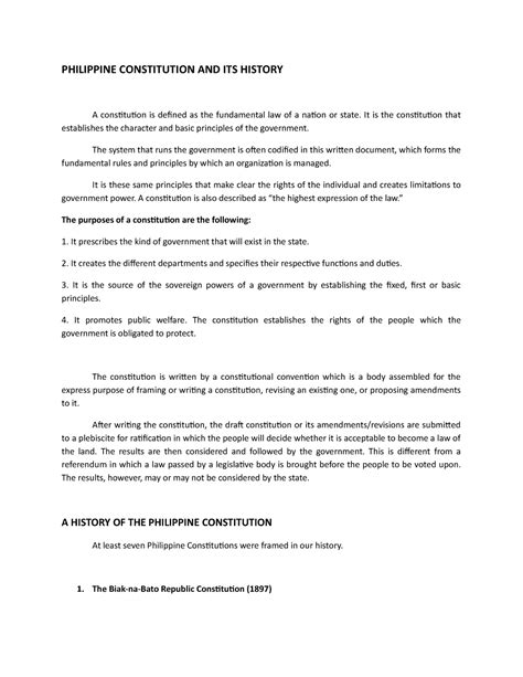 Philippine Constitution AND ITS History - Reading in Philippine History ...