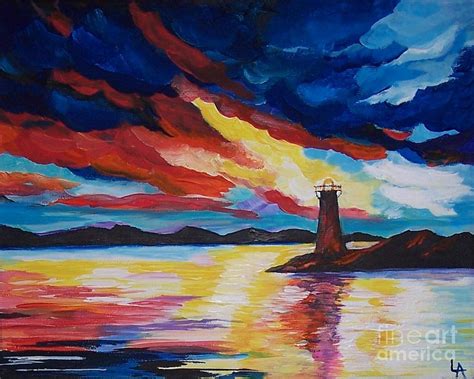 Lighthouse Storm Painting at PaintingValley.com | Explore collection of ...