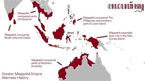 Map of Majapahit Kingdom in Indonesia