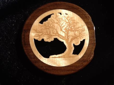 Tree of Life insert, Satin wood engraved inlay in Black Walnut. www.lacuna-acousticart.com ...