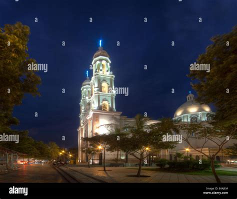 The cathedral of Culiacan, Sinaloa, Mexico lit up at night Stock Photo - Alamy