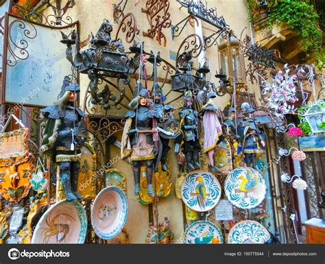 Taormina, Sicily, Italy - May 05, 2014: Souvenir shop in town. – Stock Editorial Photo ...