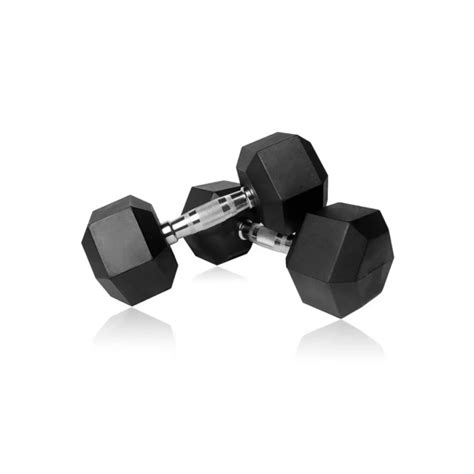 Rubber Hex Dumbbell Set - 2.5 to 25KG (10 Pairs) - Fitness Breakthru