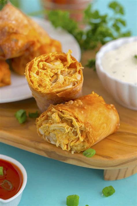 Buffalo Chicken Egg Rolls in Air Fryer - Mind Over Munch