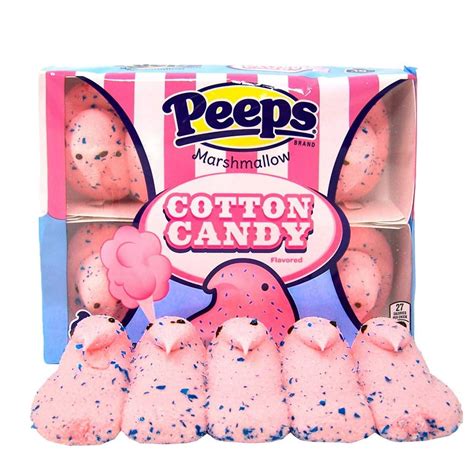 Easter Peeps Marshmallow Cotton Candy Flavored Chicks for Basket Stuffers Gifts, 3 Ounces, 10 ...