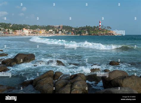 Kovalam Beach, Lighthouse Beach, the lightouse at the back, Kovalam ...