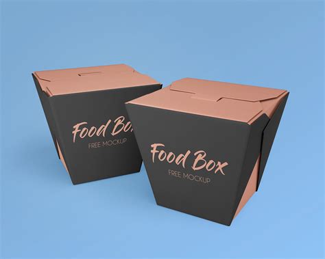 Free Noodle Food Box Packaging Mockup PSD Set - Good Mockups