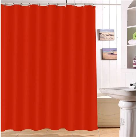 LB 180*200 Waterproof Solid Red Pure Shower Curtains Polyester Print ...