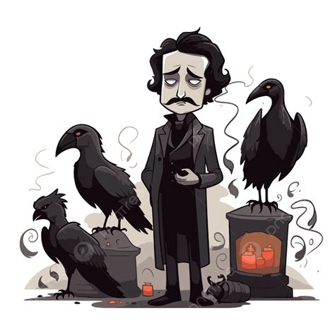 Edgar Allan Poe Vector, Sticker Clipart Edgar Allan Poe By Steve ...