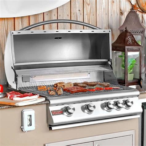 32" 4-Burner Built-In Gas Grill with Rear Infrared Burner Gas