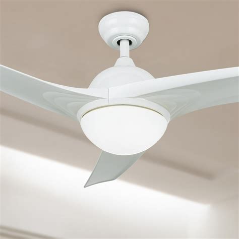 Ceiling Fan w/ LED Light 52" White Finish with Three White Color Reversible Blades (Full Remote ...