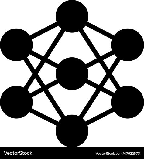 Neural network icon in flat style Royalty Free Vector Image