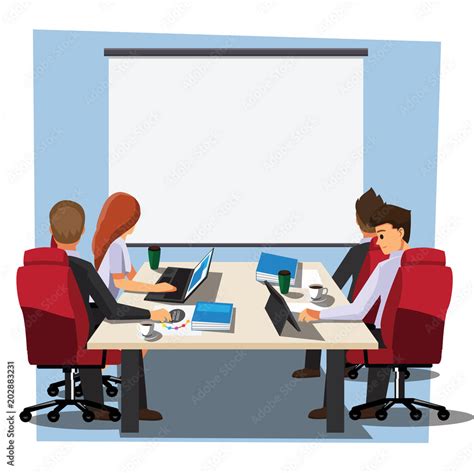 Business People Having Board Meeting,Vector illustration cartoon ...