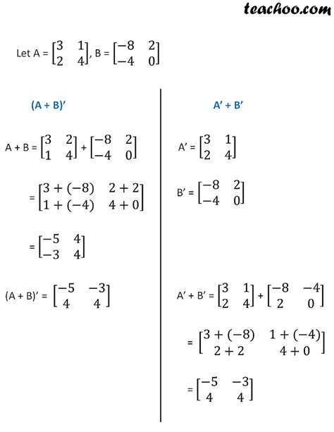 Transpose of a Matrix - in Maths - with Examples - Teachoo