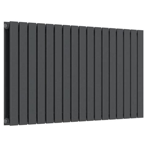 Flat Horizontal Radiator - Anthracite Grey - 600mm x 1190mm (Double)