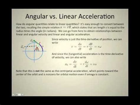 12. Linear Angular Acceleration - YouTube