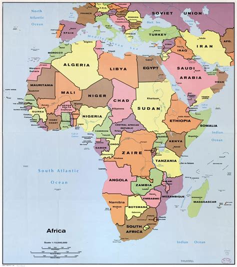 Large scale detail political map of Africa with the marks of capitals ...