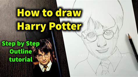 How to draw Harry Potter Step by Step // full sketch outline tutorial for beginners - YouTube