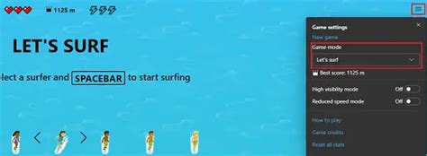 How to play the Surf Game in Microsoft Edge