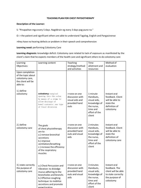 Nursing care plan for colostomy – Prnso