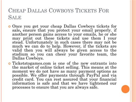 PPT - Cheap Dallas Cowboys Tickets For Sale PowerPoint Presentation ...