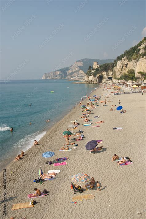 Spiaggia di Finale Ligure (Italy) Stock Photo | Adobe Stock