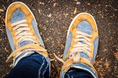 Photographer s shoes stock image. Image of fall, pavement - 68948673