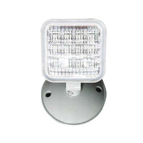 Commercial Electric 1.2-Watt Single Head Integrated LED Gray Emergency ...