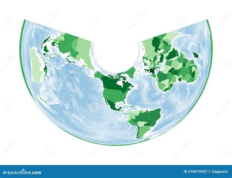 World Map. Albers Equal-area Conic Projection Stock Vector ...