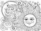 Sun And Moon Coloring Page sketch template